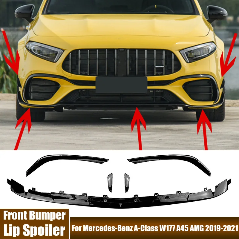 For Mercedes-Benz A-Class W177 A45 AMG 2019-2021 Front Bumper Lip Spoiler Kit Plastic ABS Protective Trim Cover Car Accessories
For Mercedes-Benz A-Class W177 A45 AMG 2019-2021 Front Bumper Lip Spoiler Kit Plastic ABS Protective Trim Cover Car Accessories