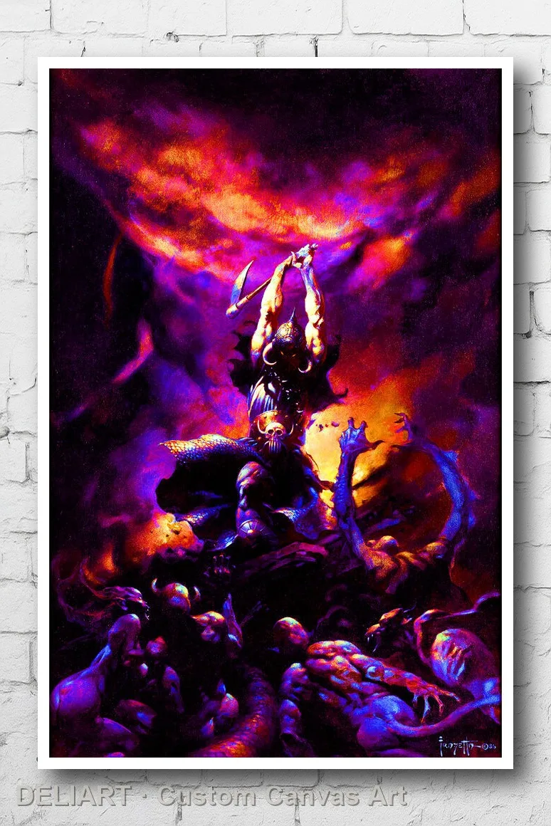 FRAZETTA - DEATH DEALER TWO BLACKLIGHT Canvas Poster Custom Size Available Room Decoration Home Decor Wall Art
FRAZETTA - DEATH DEALER TWO BLACKLIGHT Canvas Poster Custom Size Available Room Decoration Home Decor Wall Art