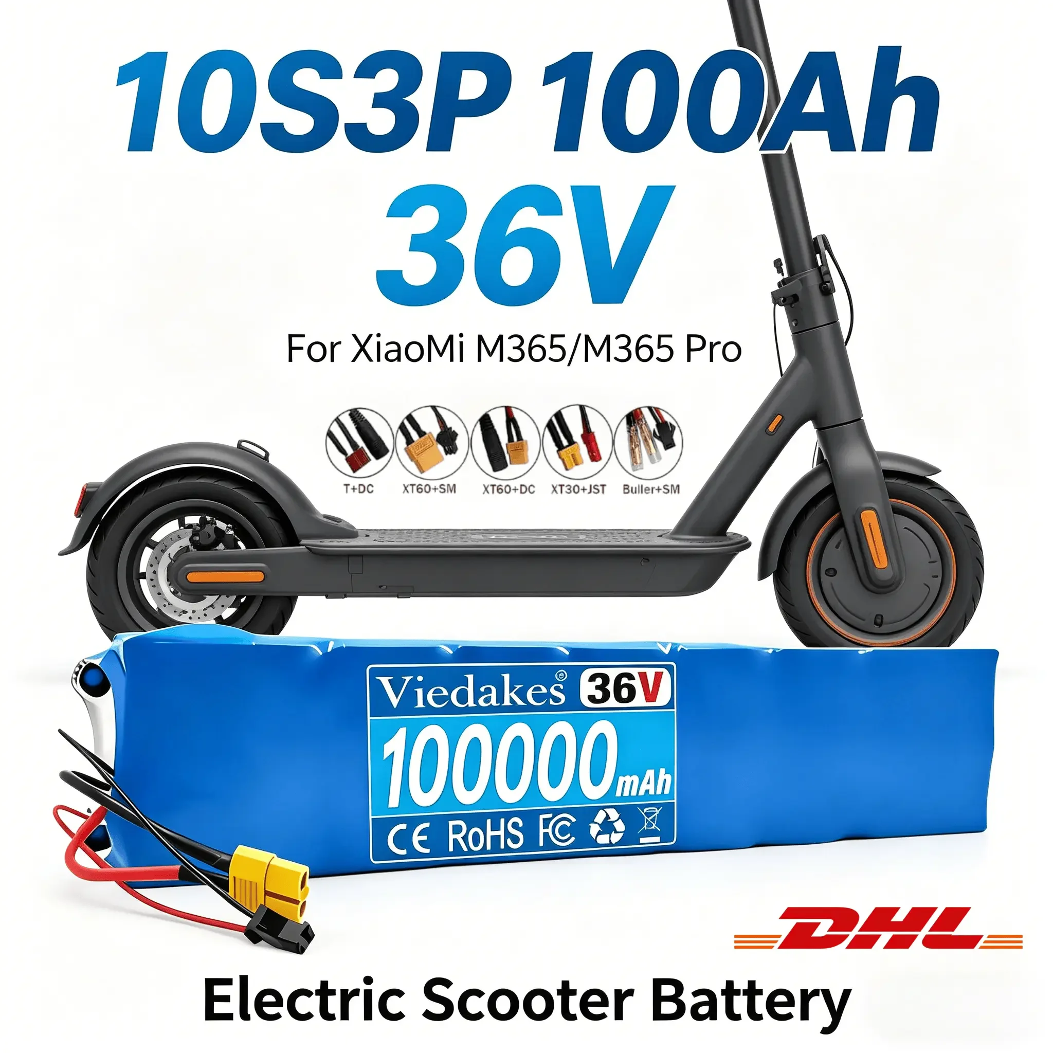 Industrial Grade 36V 10S3P 100Ah Lithium Battery Anti Explosion Design With T Plug For XiaoMi M365 M365 Pro Scooter
Industrial Grade 36V 10S3P 100Ah Lithium Battery Anti Explosion Design With T Plug For XiaoMi M365 M365 Pro Scooter
