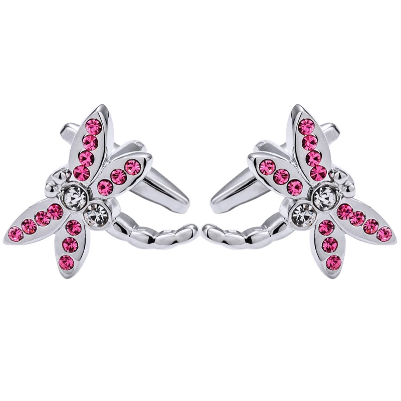 KFLK Jewelry shirt cufflink for womens Brand Pink Crystal Dragonfly animal Cuff link Luxury Button High Quality guests
KFLK Jewelry shirt cufflink for womens Brand Pink Crystal Dragonfly animal Cuff link Luxury Button High Quality guests