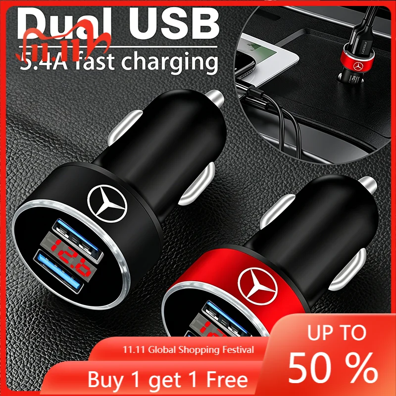 Car Charger 2 USB Ports Fast Charging Digital Display Car Accessories Stickers For Mercedes Benz GLE63 CLS63 GLC63 W204 W205 C63
Car Charger 2 USB Ports Fast Charging Digital Display Car Accessories Stickers For Mercedes Benz GLE63 CLS63 GLC63 W204 W205 C63