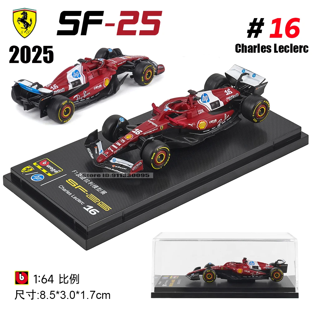 Bburago 1:64 Scuderia Ferrari HP SF25 #16 Charles Leclerc #44 Lewis Hamilton car model series children's Christmas boy gift toys
Bburago 1:64 Scuderia Ferrari HP SF25 #16 Charles Leclerc #44 Lewis Hamilton car model series children's Christmas boy gift toys