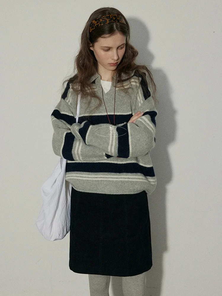 Relez винтажный полосатый шерстяной свитер для женщин, модный универсальный весенний новый вязаный топ с воротником-стойкой высокого класса
Relez винтажный полосатый шерстяной свитер для женщин, модный универсальный весенний новый вязаный топ с воротником-стойкой высокого класса