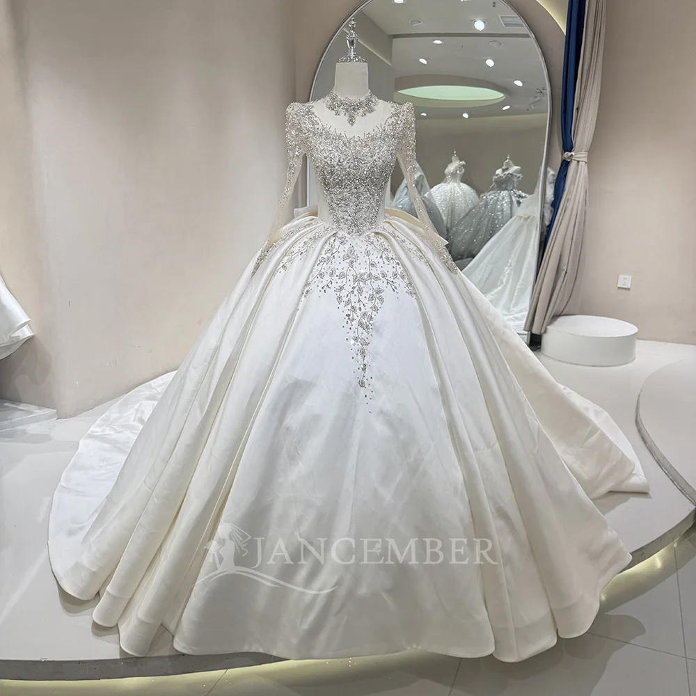 Customzied Gorgeous Wedding Dress Hot Women's Elegant 2026 vestidos de novia boda Satin Illusion Long Sleeve Lace Bridal Gowns
Customzied Gorgeous Wedding Dress Hot Women's Elegant 2026 vestidos de novia boda Satin Illusion Long Sleeve Lace Bridal Gowns