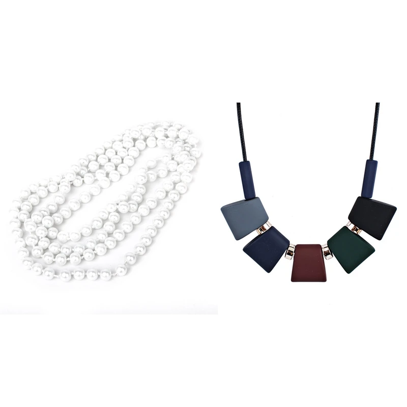 1Pcs Faux Pearl Long Sweater Chain Necklace White & 1Pcs Necklace Choker Necklace Necklaces Colorful Beaded-ABNC
1Pcs Faux Pearl Long Sweater Chain Necklace White & 1Pcs Necklace Choker Necklace Necklaces Colorful Beaded-ABNC