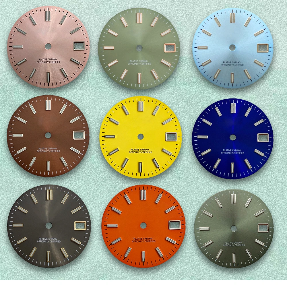 High quality 28.5mm S logo sunshine dial, suitable for NH35/NH36 Japanese movement green luminous dial watch modification access
High quality 28.5mm S logo sunshine dial, suitable for NH35/NH36 Japanese movement green luminous dial watch modification access