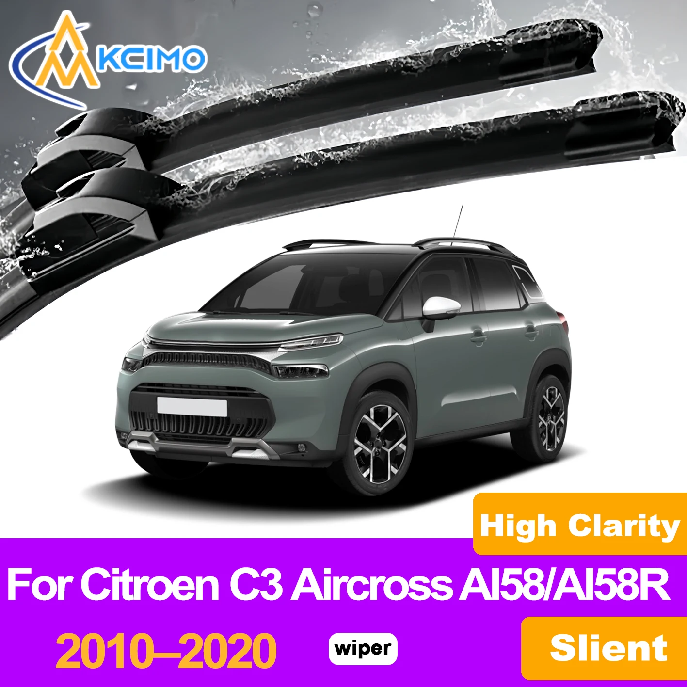 KCIMO 2PCS Front Windshield Wiper Blades For Citroen C3 Aircross AI58/AI58R 2010–2020, Flexible Coated Rubber Edge Car Blades
KCIMO 2PCS Front Windshield Wiper Blades For Citroen C3 Aircross AI58/AI58R 2010–2020, Flexible Coated Rubber Edge Car Blades