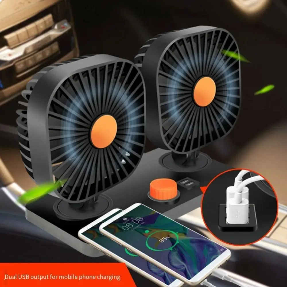 2-speed Car Air Conditioner Fan USB Charging Multi-functional Double-head Fan Adjustable Durable Car Cooling Fan Desk Fan
2-speed Car Air Conditioner Fan USB Charging Multi-functional Double-head Fan Adjustable Durable Car Cooling Fan Desk Fan