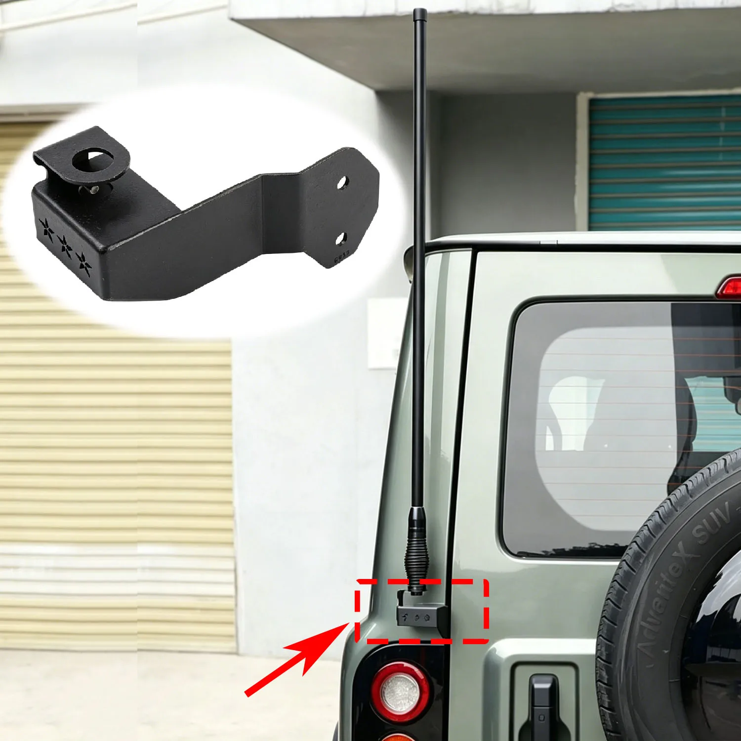For 212 T01 2024-2025 Tailgate Antenna Mount Bracket 1Pc Aluminum Alloy Rear Door Flag Pole Holder Off-Road Accessory
For 212 T01 2024-2025 Tailgate Antenna Mount Bracket 1Pc Aluminum Alloy Rear Door Flag Pole Holder Off-Road Accessory