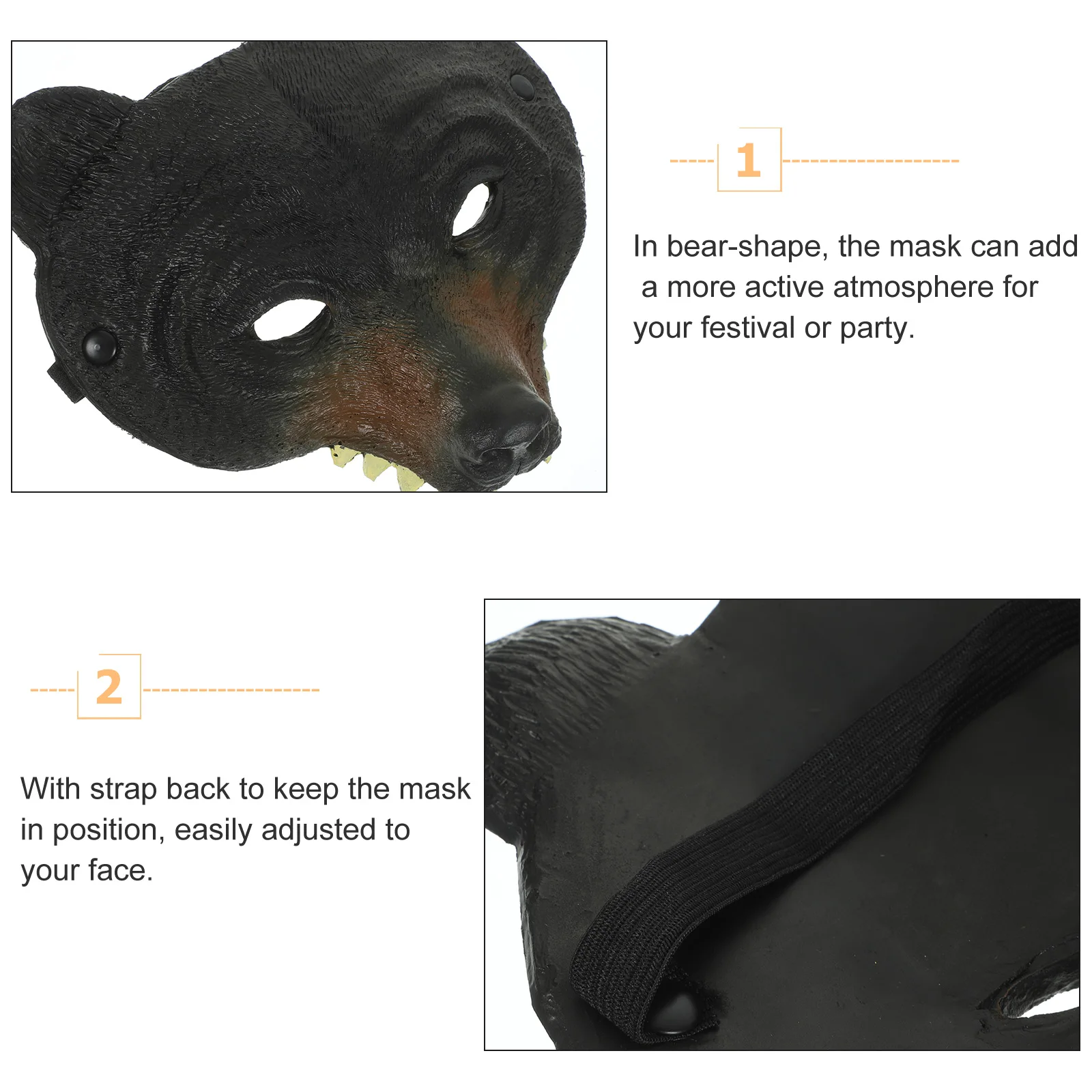 Black Bear Mask Furry Cosplay Carnival Adult Size Face Props PU Material Elastic Band Adjustable Masks Masquerade Party
Black Bear Mask Furry Cosplay Carnival Adult Size Face Props PU Material Elastic Band Adjustable Masks Masquerade Party