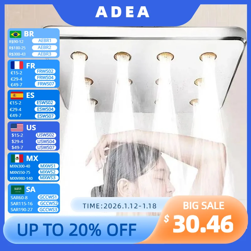 ADEA 10-inch Large Shower Universal Large Shower Pressurized Anti-blocking Shower
ADEA 10-inch Large Shower Universal Large Shower Pressurized Anti-blocking Shower