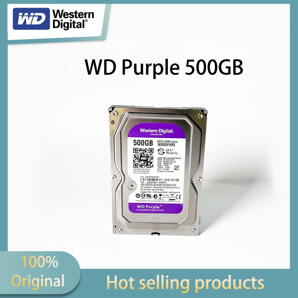 Western Digital WD Purple 500GB 16MB Cache, Surveillance Internal Hard Drive HDD - SATA 6 Gb/s, 3.5" 500GB-WD05PURX reliable
Western Digital WD Purple 500GB 16MB Cache, Surveillance Internal Hard Drive HDD - SATA 6 Gb/s, 3.5" 500GB-WD05PURX reliable