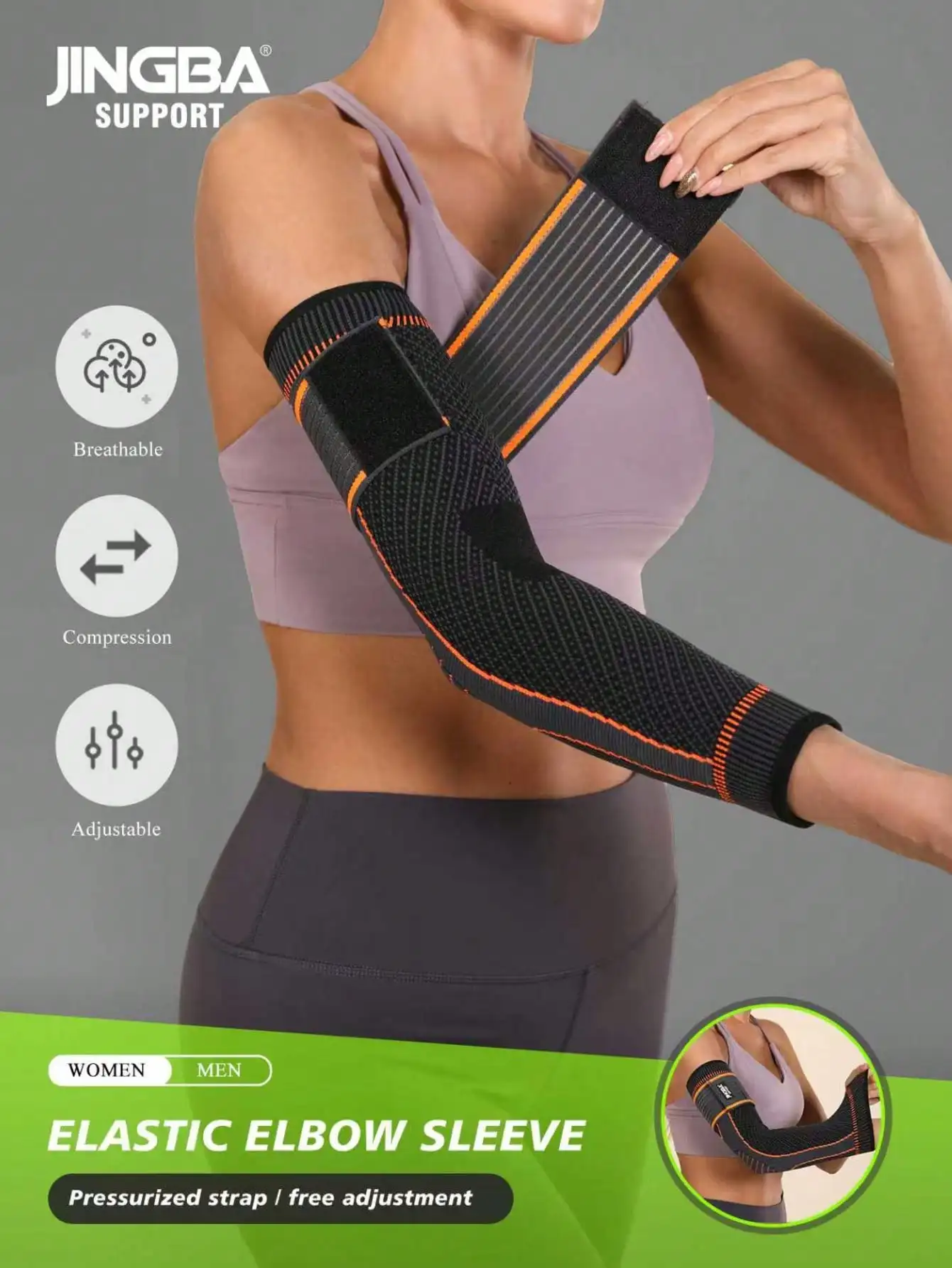 JINGBA SUPPORT 1 Piece Women Men Elastic Breathable Elbow Support Sleeve – Multicolor Compression Brace With Adjustable Strap For Sports & Daily Wear
JINGBA SUPPORT 1 Piece Women Men Elastic Breathable Elbow Support Sleeve – Multicolor Compression Brace With Adjustable Strap For Sports & Daily Wear