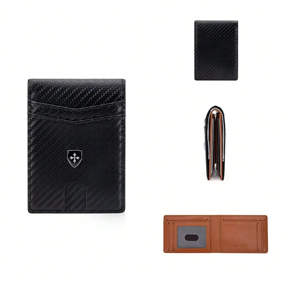 1pc Simple 80% Off Wallet RFID Carbon Fiber Anti-Magnetic Card Holder, Men's Short Wallet
1pc Simple 80% Off Wallet RFID Carbon Fiber Anti-Magnetic Card Holder, Men's Short Wallet
