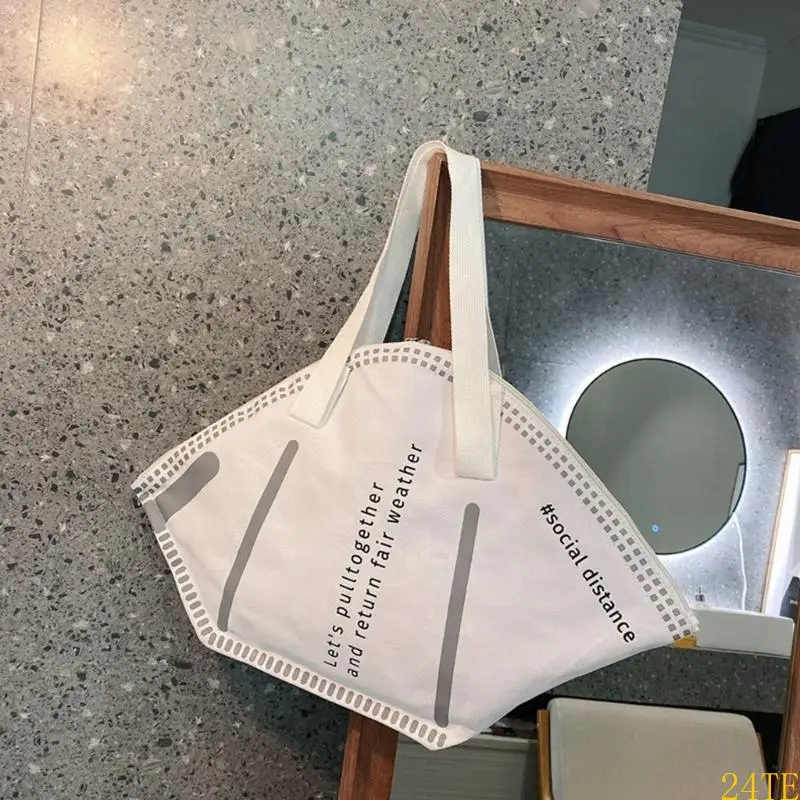 24TE for Creative Mask Shaped Tote Bag Large Capacity Canvas Shoulder Bag Ladies Hand
24TE for Creative Mask Shaped Tote Bag Large Capacity Canvas Shoulder Bag Ladies Hand