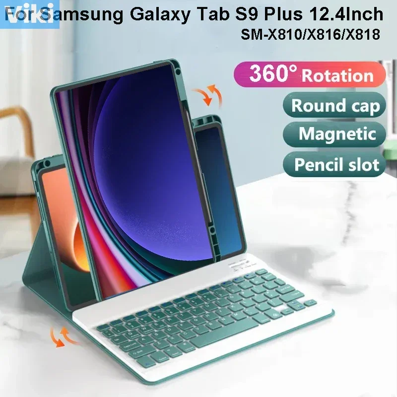 Cases Case For Samsung Galaxy Tab S9 Plus 12.4 Inch, 360° Rotating Keyboard Case For Samsung Tab S9+ 12.4 inch SM-X810/X816/X818
Cases Case For Samsung Galaxy Tab S9 Plus 12.4 Inch, 360° Rotating Keyboard Case For Samsung Tab S9+ 12.4 inch SM-X810/X816/X818