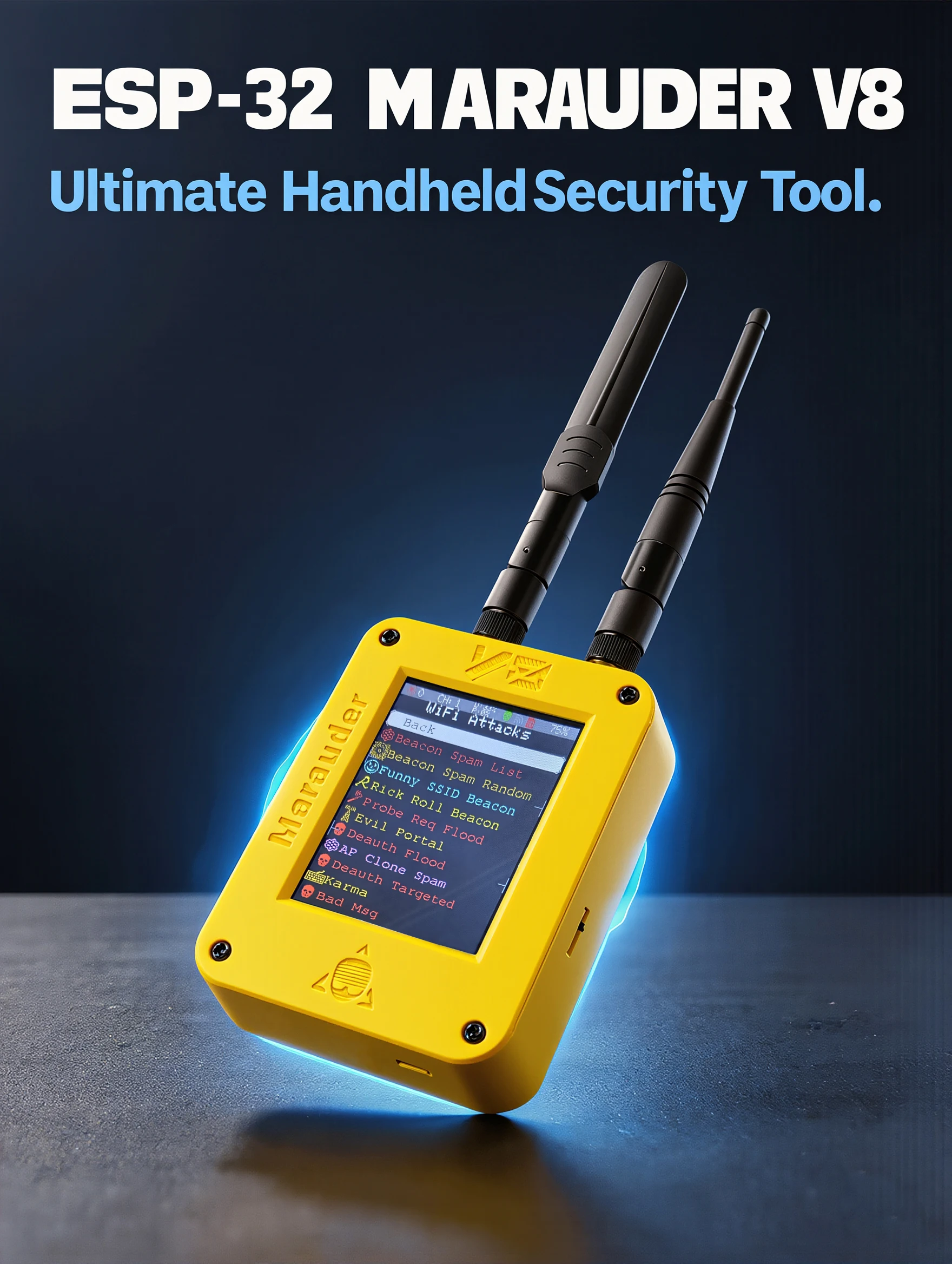 New ESP32-C5 Marauder V8 Device 2.8 Inch Touch Display Dual Band WiFi Bluetooth GPS Support 2.4G & 5G Signal Wireless Tool
New ESP32-C5 Marauder V8 Device 2.8 Inch Touch Display Dual Band WiFi Bluetooth GPS Support 2.4G & 5G Signal Wireless Tool