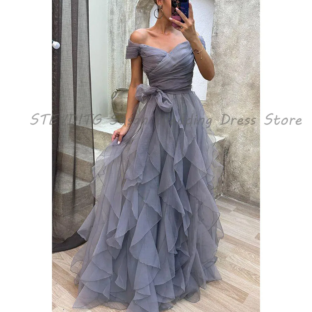 Elegant Evening Dresses Women Floor Length High Quality Women Off The Shoulder A Line Sleeveless Banquet Prom Party Gowns Female
Elegant Evening Dresses Women Floor Length High Quality Women Off The Shoulder A Line Sleeveless Banquet Prom Party Gowns Female