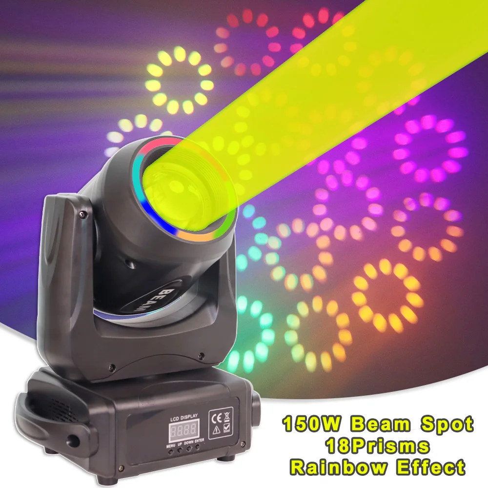 YUER LED 150W Beam 18Prisms Full Color Rainbow Effect Moving Head Lighting For Party Dj Disco Club DMX512 Music Control Stage
YUER LED 150W Beam 18Prisms Full Color Rainbow Effect Moving Head Lighting For Party Dj Disco Club DMX512 Music Control Stage