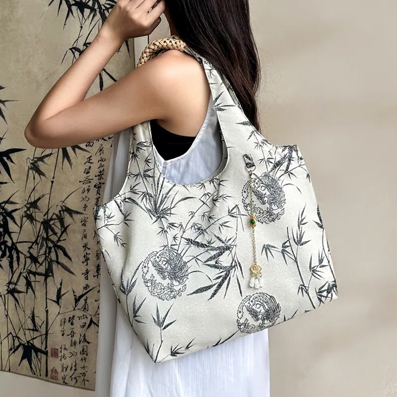 1pcs Vintage Bamboo Jacquard Tote Bag Fashion Canvas handbag Lightweight Casual Daily Use Large capacity shoulder bag
1pcs Vintage Bamboo Jacquard Tote Bag Fashion Canvas handbag Lightweight Casual Daily Use Large capacity shoulder bag