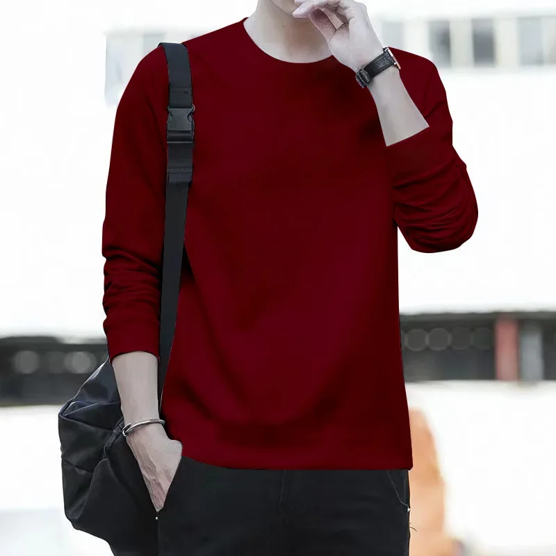 Men's Long Sleeve Crew Neck Sweatshirt Solid Color Base Layer Shirt Casual Autumn Fashion Inner Wear T-shirt Male Model
Men's Long Sleeve Crew Neck Sweatshirt Solid Color Base Layer Shirt Casual Autumn Fashion Inner Wear T-shirt Male Model