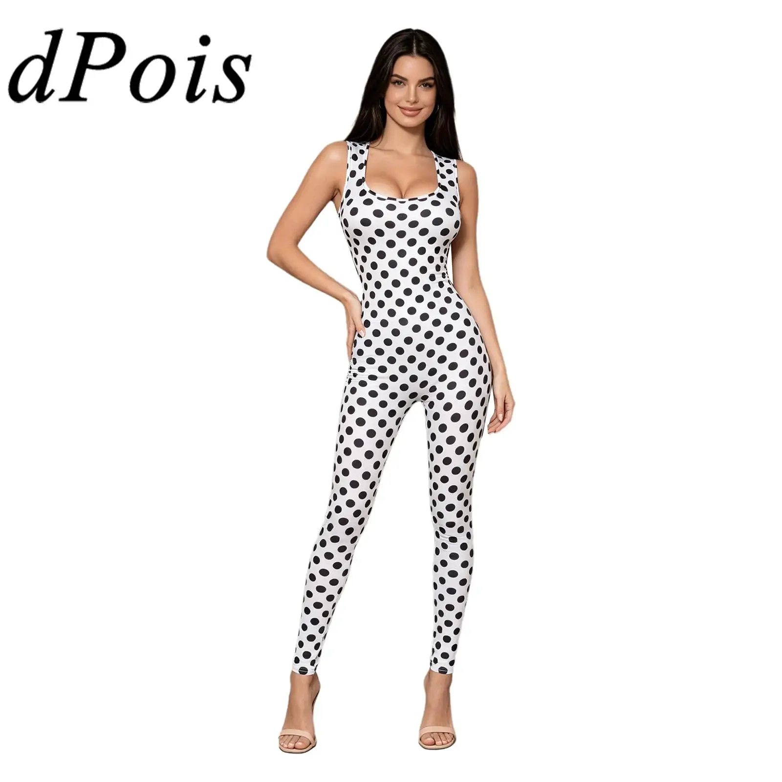 Womens Jumpsuits Polka Dot Printed Rompers Square Neck Sleeveless Back Hollow-out Leggings Fashion Woman's One Piece Jumpsuit
Womens Jumpsuits Polka Dot Printed Rompers Square Neck Sleeveless Back Hollow-out Leggings Fashion Woman's One Piece Jumpsuit