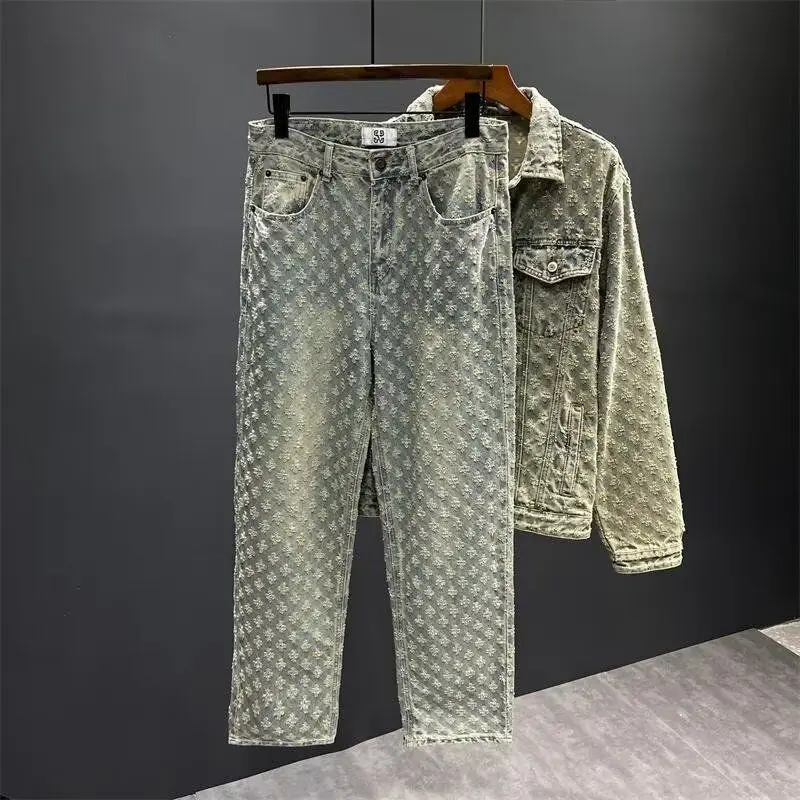 Hong Kong Style Casual Washed Denim Jacket Men's Spring Autumn Two-Piece Set High-End Design Sense Leisure Cotton Polyester
Hong Kong Style Casual Washed Denim Jacket Men's Spring Autumn Two-Piece Set High-End Design Sense Leisure Cotton Polyester