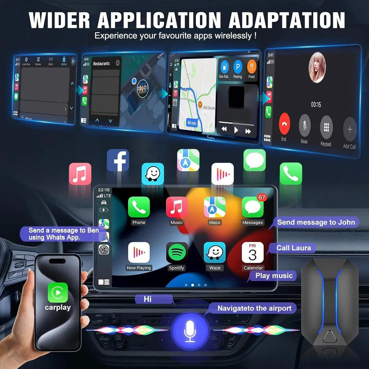 M85K Wired to Wireless Carplay Adapter for Car Stereo with Type C Plug and Play WiFi Bluetooth 5.3 Receiver Adapter AI Box
M85K Wired to Wireless Carplay Adapter for Car Stereo with Type C Plug and Play WiFi Bluetooth 5.3 Receiver Adapter AI Box