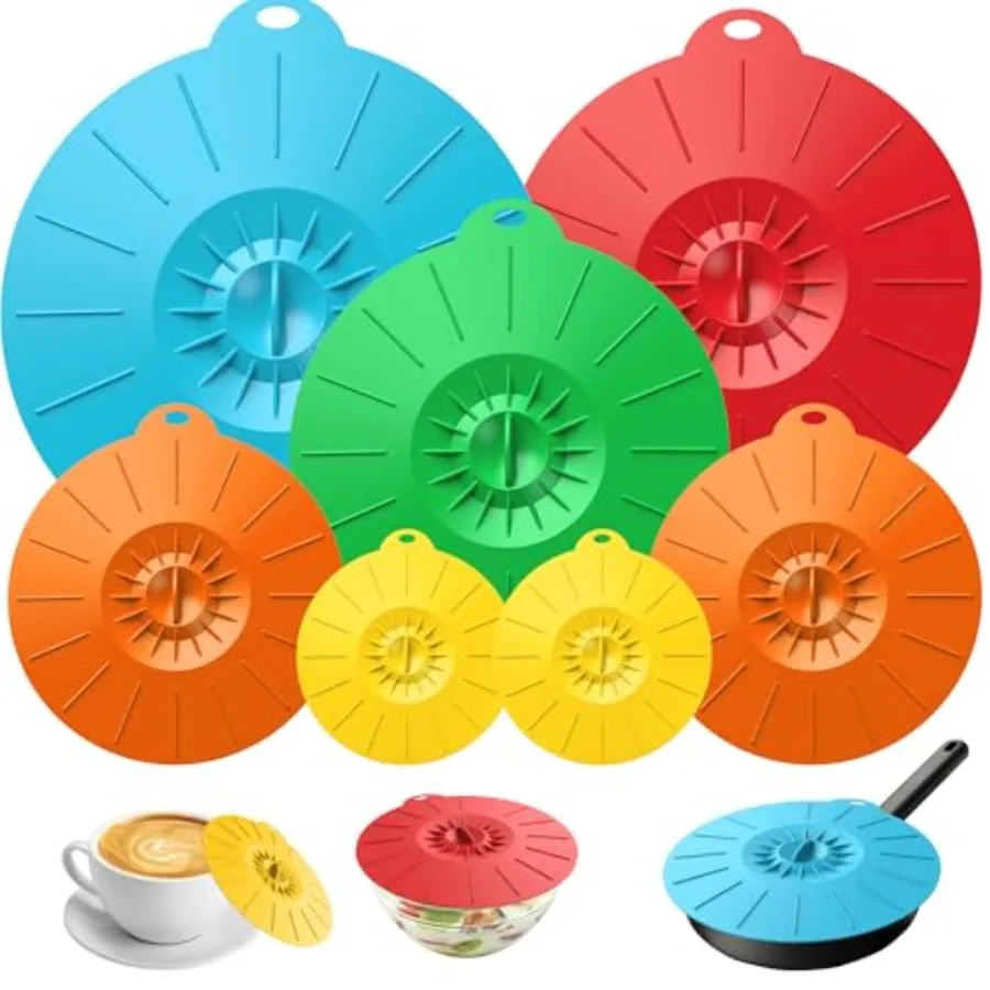 7 Pack Silicone Lids Microwave Splatter Cover, 5 Sizes Reusable Heat Resistant Suction Lids for Bowls Plates Pots Pans Oven Fri
7 Pack Silicone Lids Microwave Splatter Cover, 5 Sizes Reusable Heat Resistant Suction Lids for Bowls Plates Pots Pans Oven Fri
