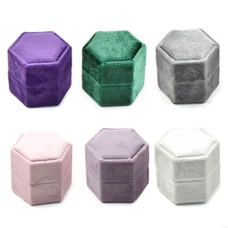 Hexagon Ring Box Double Ring Slot Wedding Ceremony Ring Box with Detachable Lid Engagement Ring Box Holder for Gift
Hexagon Ring Box Double Ring Slot Wedding Ceremony Ring Box with Detachable Lid Engagement Ring Box Holder for Gift