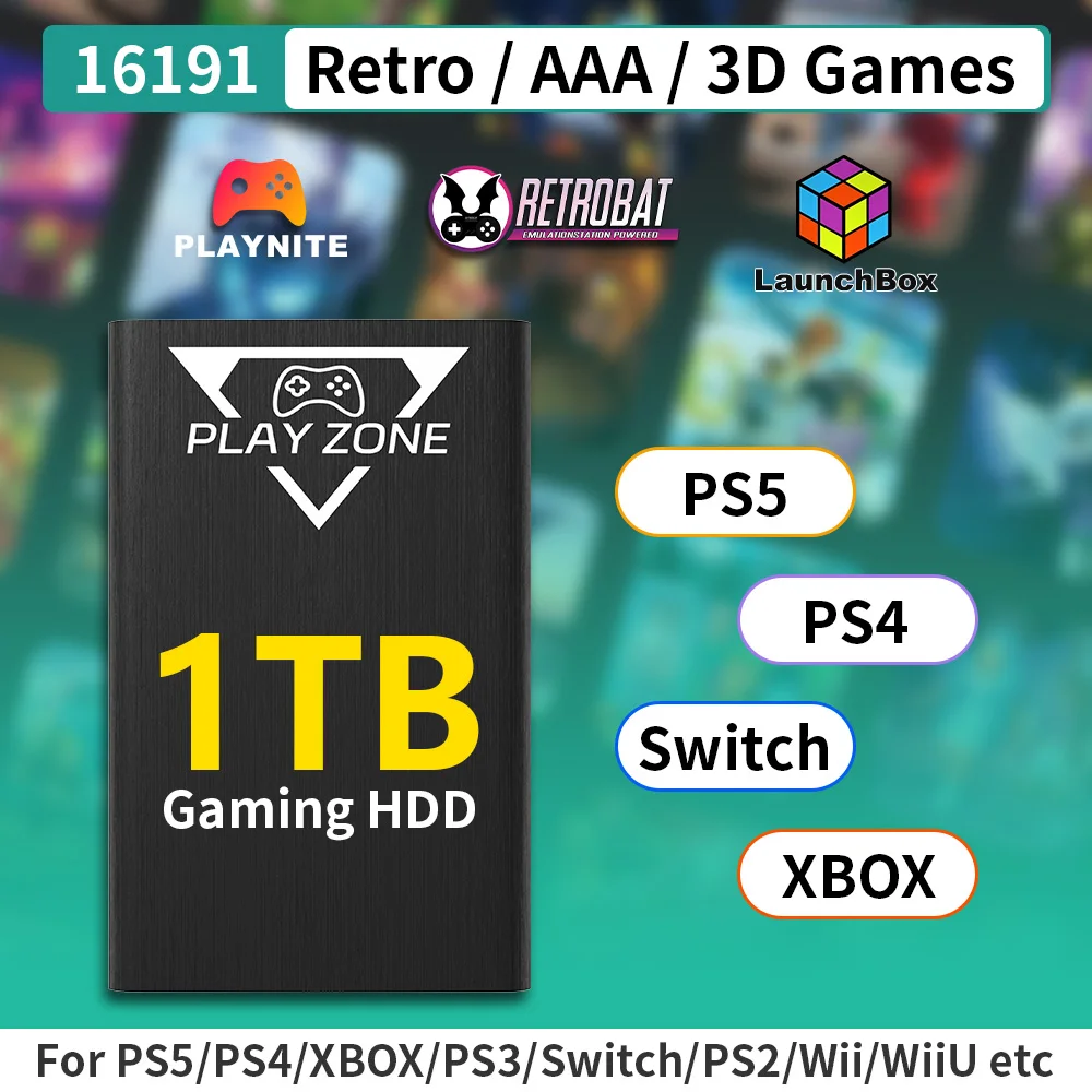 1TB Gaming HDD Launchbox&Playnie&Retrobat Retro Game Console for PS5/PS4/PS3/XBOX/Switch/Wii/WiiU with 16191 Games for PC/Laptop
1TB Gaming HDD Launchbox&Playnie&Retrobat Retro Game Console for PS5/PS4/PS3/XBOX/Switch/Wii/WiiU with 16191 Games for PC/Laptop