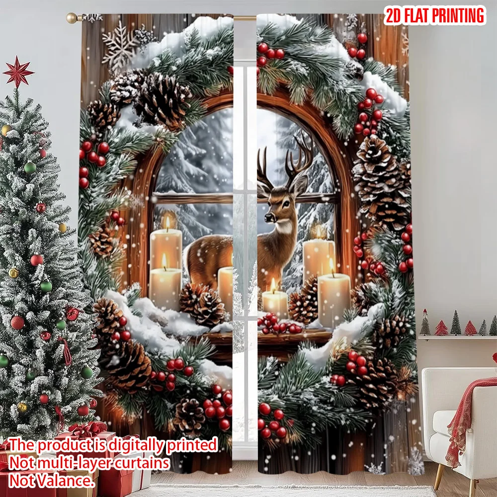 2pcs 2D flat printing Christmas Window Curtains Christmas holiday Machine Washable Polyester Without Electricity Spring Use for
2pcs 2D flat printing Christmas Window Curtains Christmas holiday Machine Washable Polyester Without Electricity Spring Use for