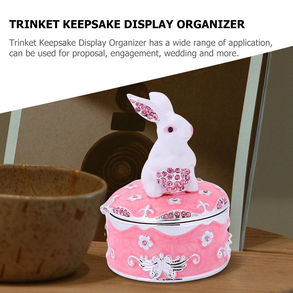 Pink Rabbit Jewelry Box Trinket Keepsake Storage Gift Hinged Bunny Statue Decorative Small Portable Ring Organizer Animal
Pink Rabbit Jewelry Box Trinket Keepsake Storage Gift Hinged Bunny Statue Decorative Small Portable Ring Organizer Animal