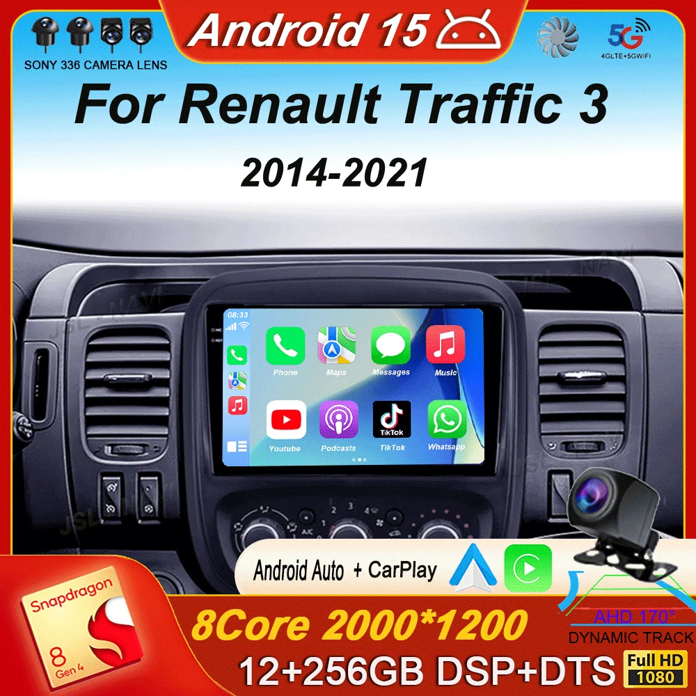 Auto Car Radio For Renault Traffic 3 2014-2021 Android 15 For Opel Vivaro B 2014-2018 Multimedia Video Player Navigation GPS DSP
Auto Car Radio For Renault Traffic 3 2014-2021 Android 15 For Opel Vivaro B 2014-2018 Multimedia Video Player Navigation GPS DSP