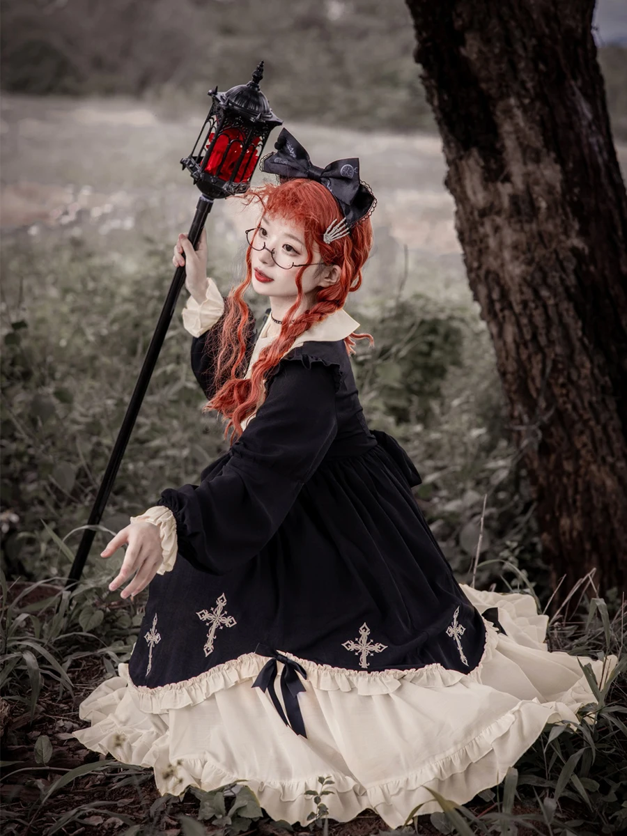 Gothic Dark Lolita Princess Dress 200 Pounds Frock for Plump MM Long Sleeve Spring Autumn High Waist Princess Skirt 2026
Gothic Dark Lolita Princess Dress 200 Pounds Frock for Plump MM Long Sleeve Spring Autumn High Waist Princess Skirt 2026