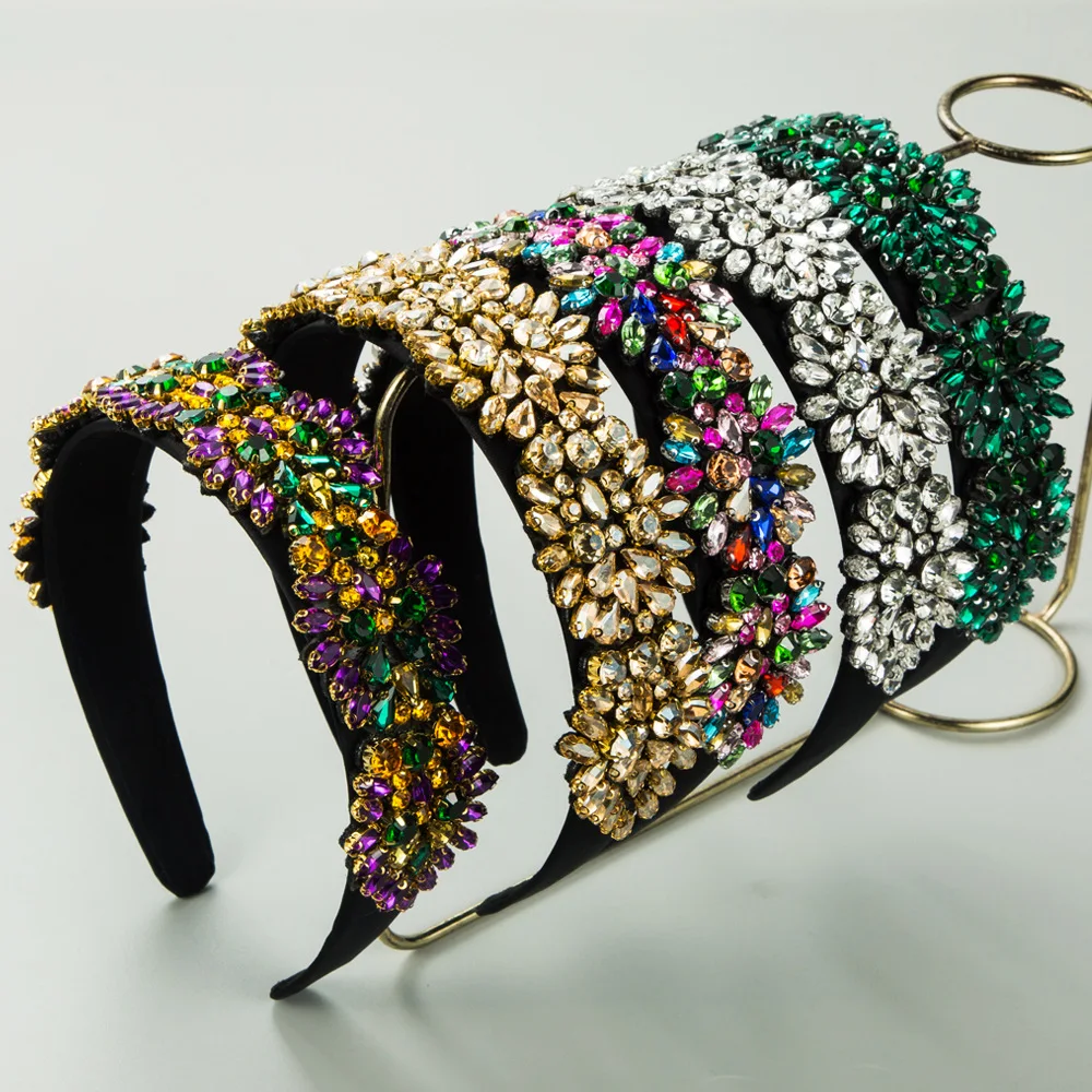 Baroque Marquise Crystal Hairbands Luxury Colorful Rhinestone Statement Headbands Exquisite Wedding Bridal Tiaras Jewelry
Baroque Marquise Crystal Hairbands Luxury Colorful Rhinestone Statement Headbands Exquisite Wedding Bridal Tiaras Jewelry