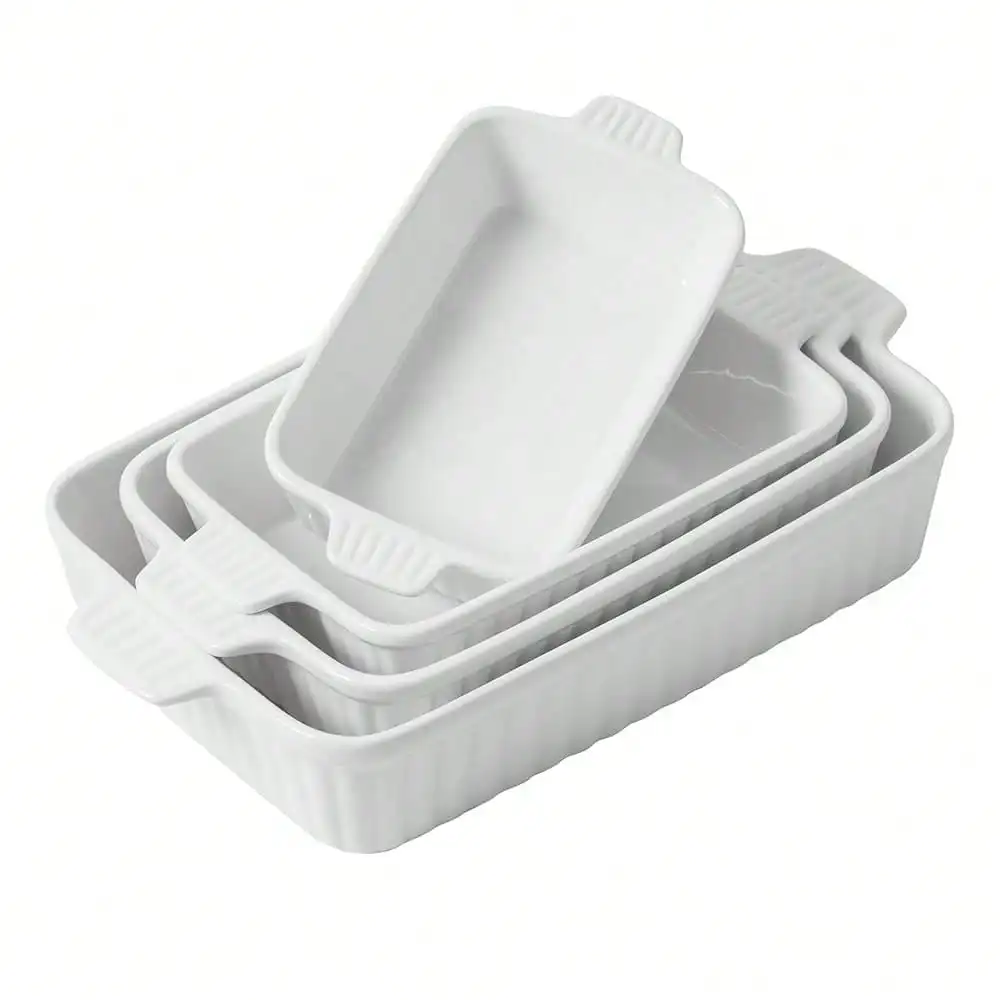 Dish For Oven, Ceramic BaFKing Dishes Set, Vintage Hobnail Bakeware Sets Of 3, Rectangular BaFKing Pan, Deep Lasagna P
Dish For Oven, Ceramic BaFKing Dishes Set, Vintage Hobnail Bakeware Sets Of 3, Rectangular BaFKing Pan, Deep Lasagna P