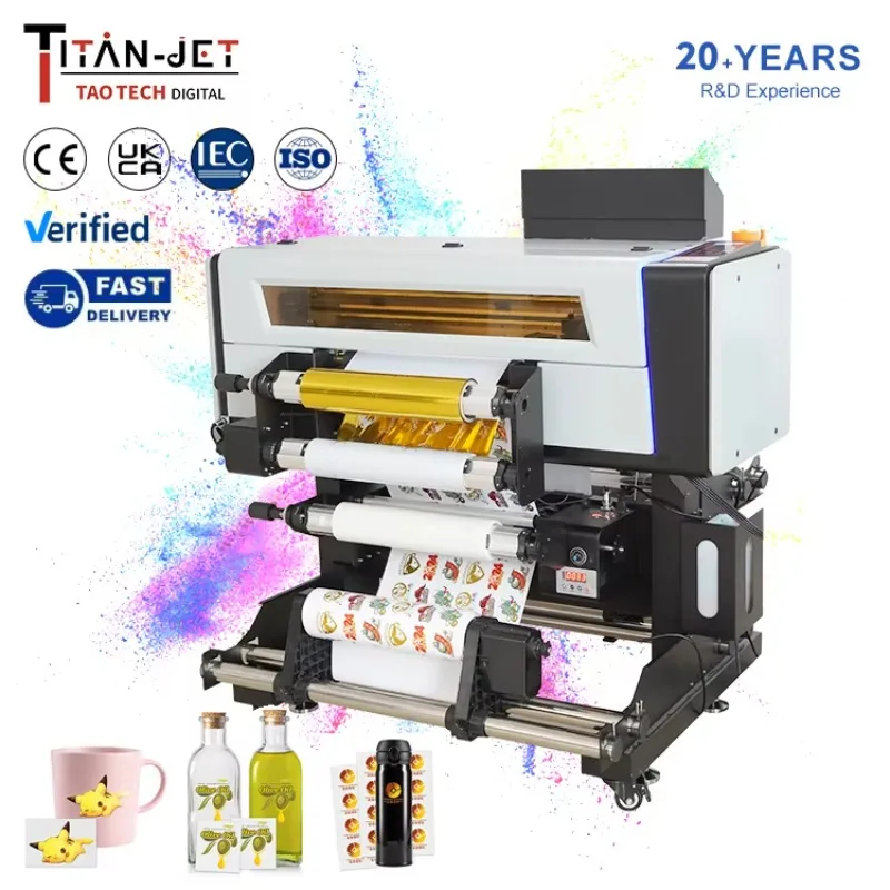 Wifi Transmission Intelligent Auto Cutting 4 Printhead All in One Digital Printing Crystal UV DTF Sticker Label Printer Machine
Wifi Transmission Intelligent Auto Cutting 4 Printhead All in One Digital Printing Crystal UV DTF Sticker Label Printer Machine