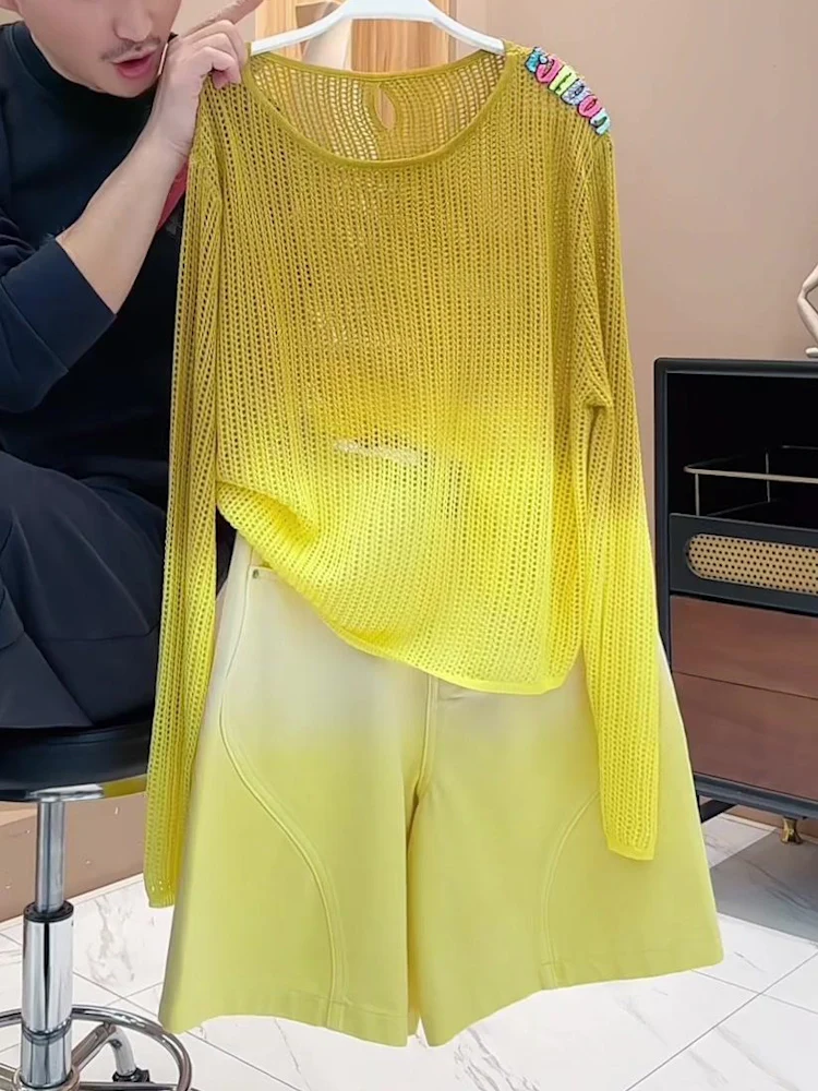 Retro Hong Kong Style Casual Sports Set Women's Summer 2026 New Long Sleeve Knitted Top Shorts Small Size Two Piece Set
Retro Hong Kong Style Casual Sports Set Women's Summer 2026 New Long Sleeve Knitted Top Shorts Small Size Two Piece Set