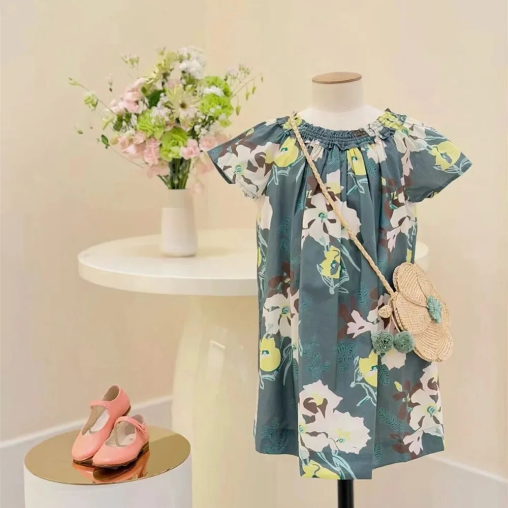 French style girls' dress Summer printed short sleeved dress loose and comfortable dress
French style girls' dress Summer printed short sleeved dress loose and comfortable dress