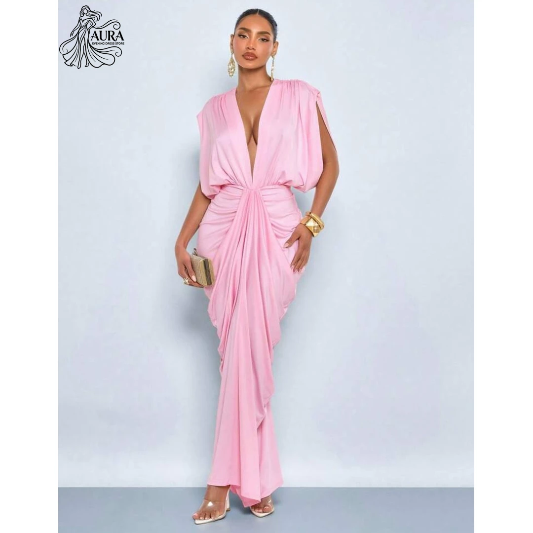 Aura Custom Made Evening Dresses for Special Occasions Satin Elegant Woman Dress Fishtail Skirt Deep V-neck Long Prom Dresses
Aura Custom Made Evening Dresses for Special Occasions Satin Elegant Woman Dress Fishtail Skirt Deep V-neck Long Prom Dresses