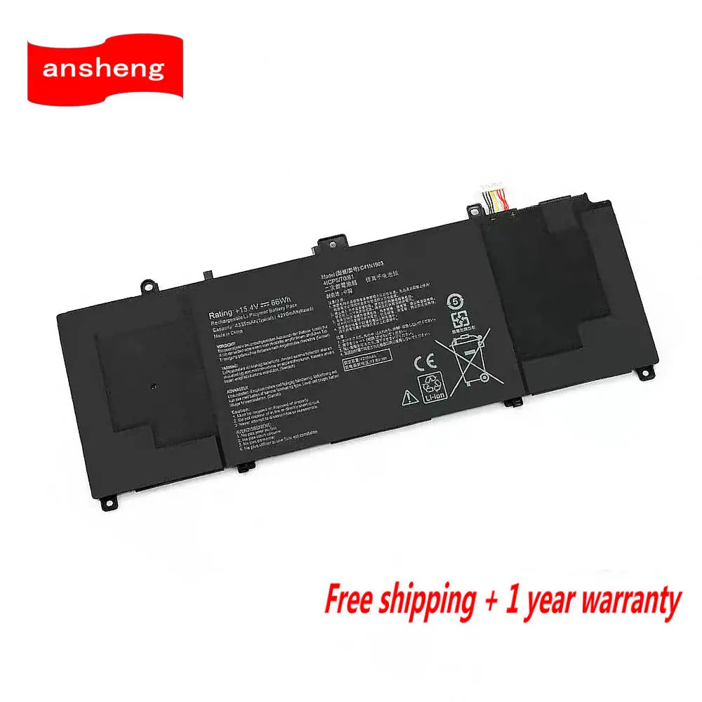 15.4V 66WH C41N1903 Laptop Battery For ASUS ExpertBook B9 B9400CEA B9450CEA B9450FA B5302F B3302 B5302CE C41P0J1 0B200-03560100 
15.4V 66WH C41N1903 Laptop Battery For ASUS ExpertBook B9 B9400CEA B9450CEA B9450FA B5302F B3302 B5302CE C41P0J1 0B200-03560100