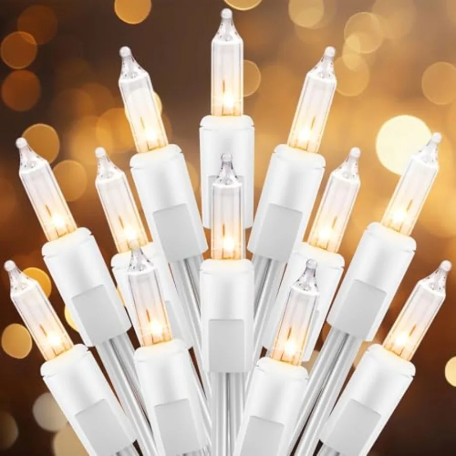 Christmas Lights, Clear Mini Incandescent Lights on White Wire, Christmas Tree String Lights for Indoor Outdoor Decorations 10f
Christmas Lights, Clear Mini Incandescent Lights on White Wire, Christmas Tree String Lights for Indoor Outdoor Decorations 10f