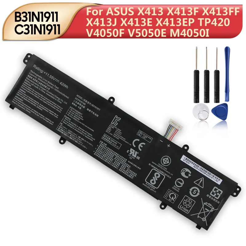 NEW Replacement Battery B31N1911 C31N1911 For ASUS X413 X413F X413FF X413J X413E X413EP TP420 V4050F V5050E M4050I X421DA
NEW Replacement Battery B31N1911 C31N1911 For ASUS X413 X413F X413FF X413J X413E X413EP TP420 V4050F V5050E M4050I X421DA
