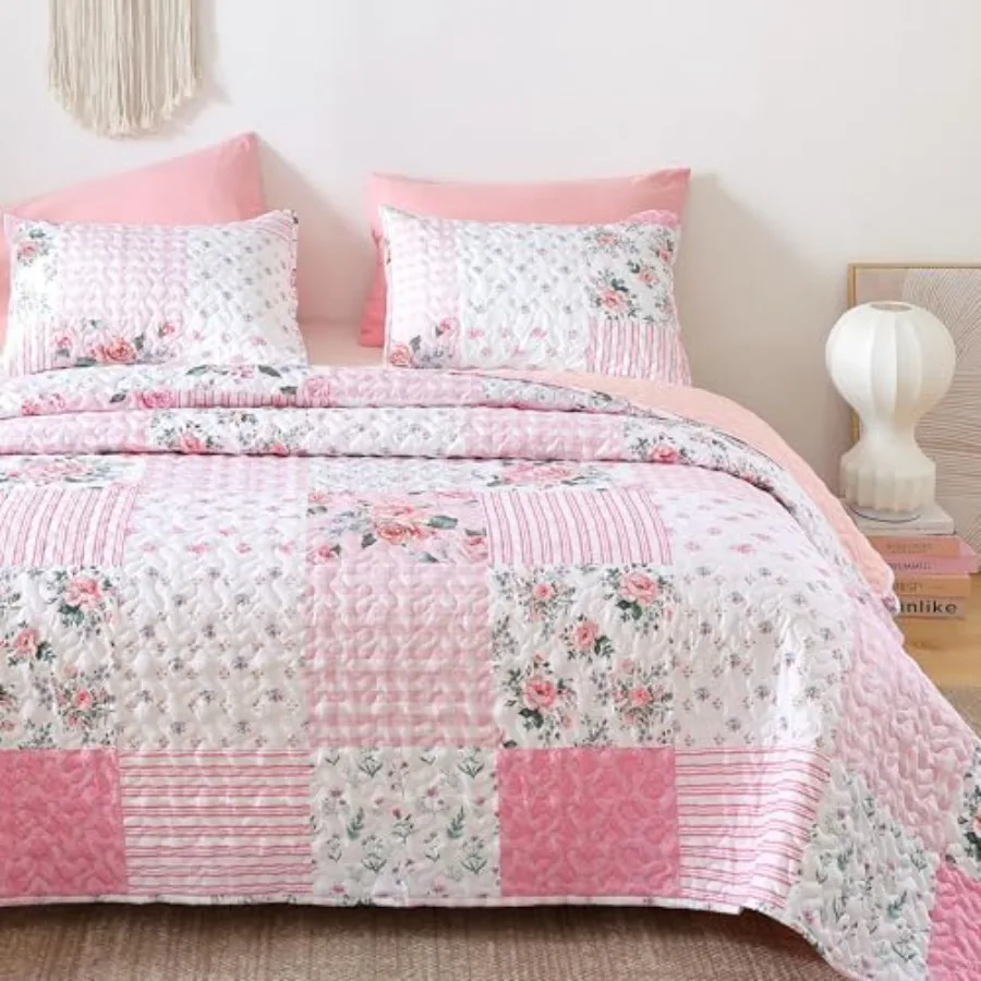 Quilt Sets Size Floral Quilt Set 3 Pieces Bedding Set Bedspreads Comforter Blanket with 2 Pillow Cases- Ultra Soft Floral Cover
Quilt Sets Size Floral Quilt Set 3 Pieces Bedding Set Bedspreads Comforter Blanket with 2 Pillow Cases- Ultra Soft Floral Cover