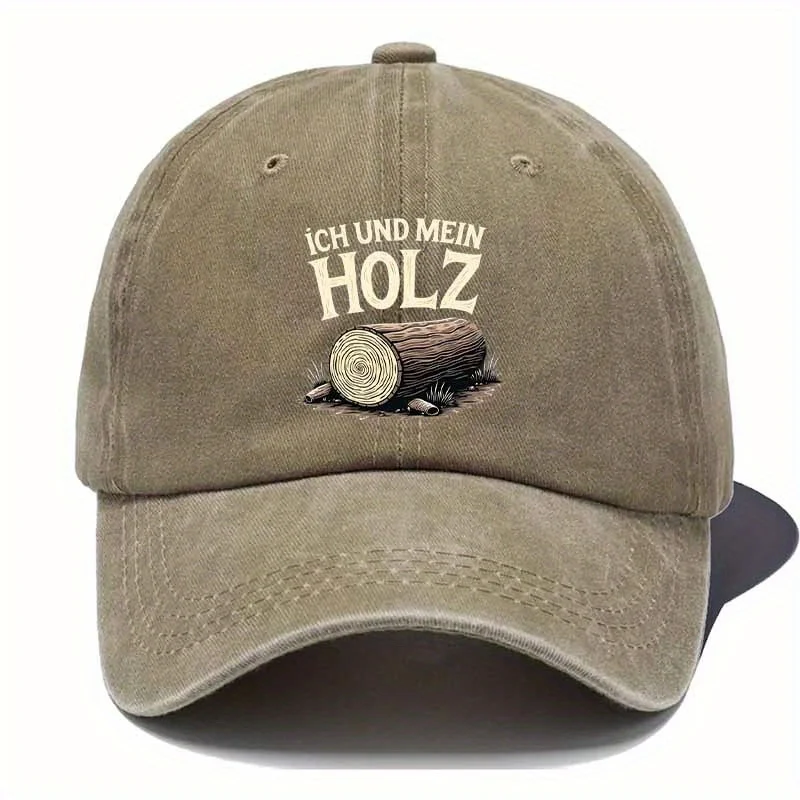 Men'S Lightweight Washed Baseball Cap with "Ich und Mein Holz" Embroidery - Black, Brown, Green, Gray Options, Adjustable Snapba
Men'S Lightweight Washed Baseball Cap with "Ich und Mein Holz" Embroidery - Black, Brown, Green, Gray Options, Adjustable Snapba