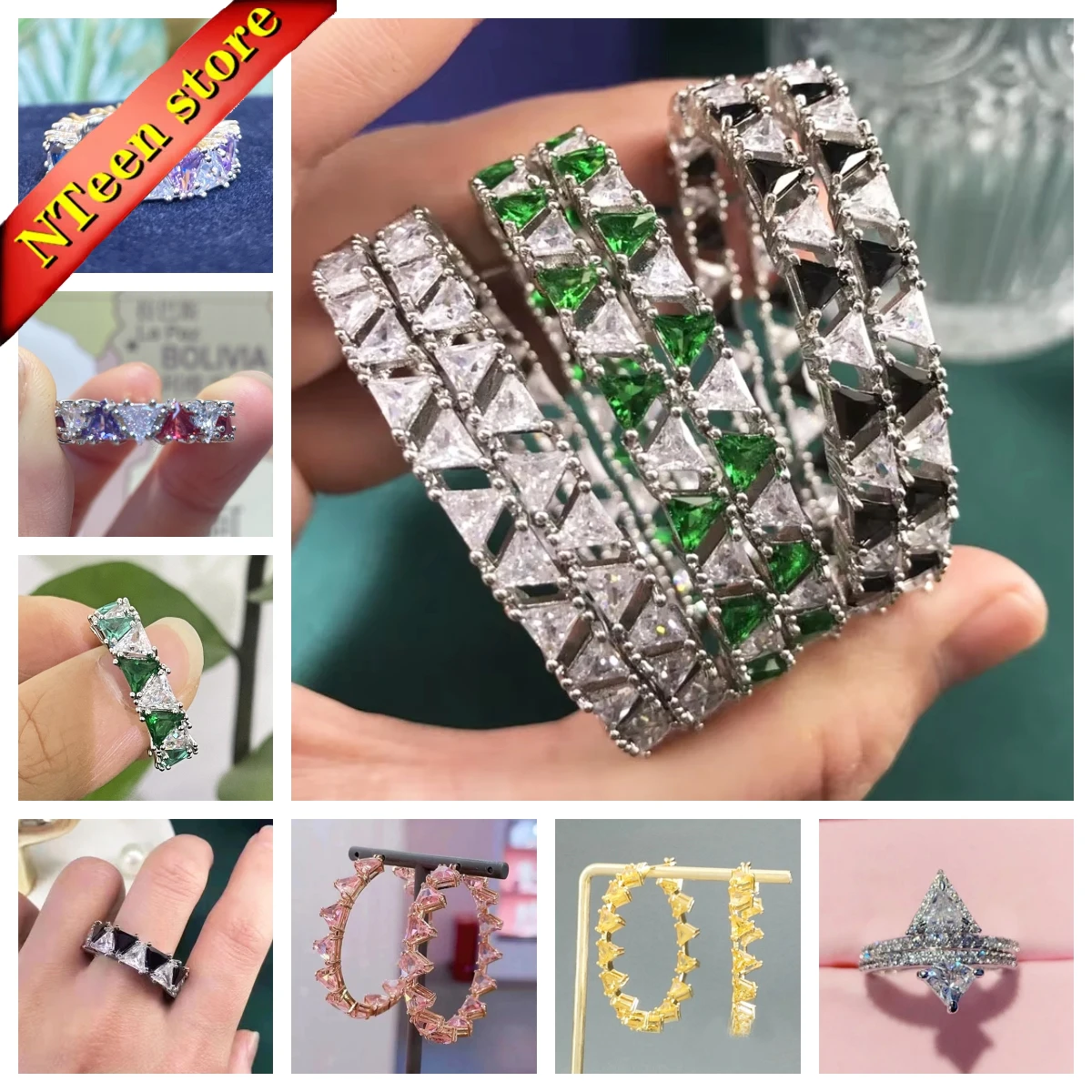 Original 2025 Fine Jewelry Set Charming Luxury Pink Green Triangle Crystal Ring Fashion Necklace Earrings for Women's Party Gift
Original 2025 Fine Jewelry Set Charming Luxury Pink Green Triangle Crystal Ring Fashion Necklace Earrings for Women's Party Gift