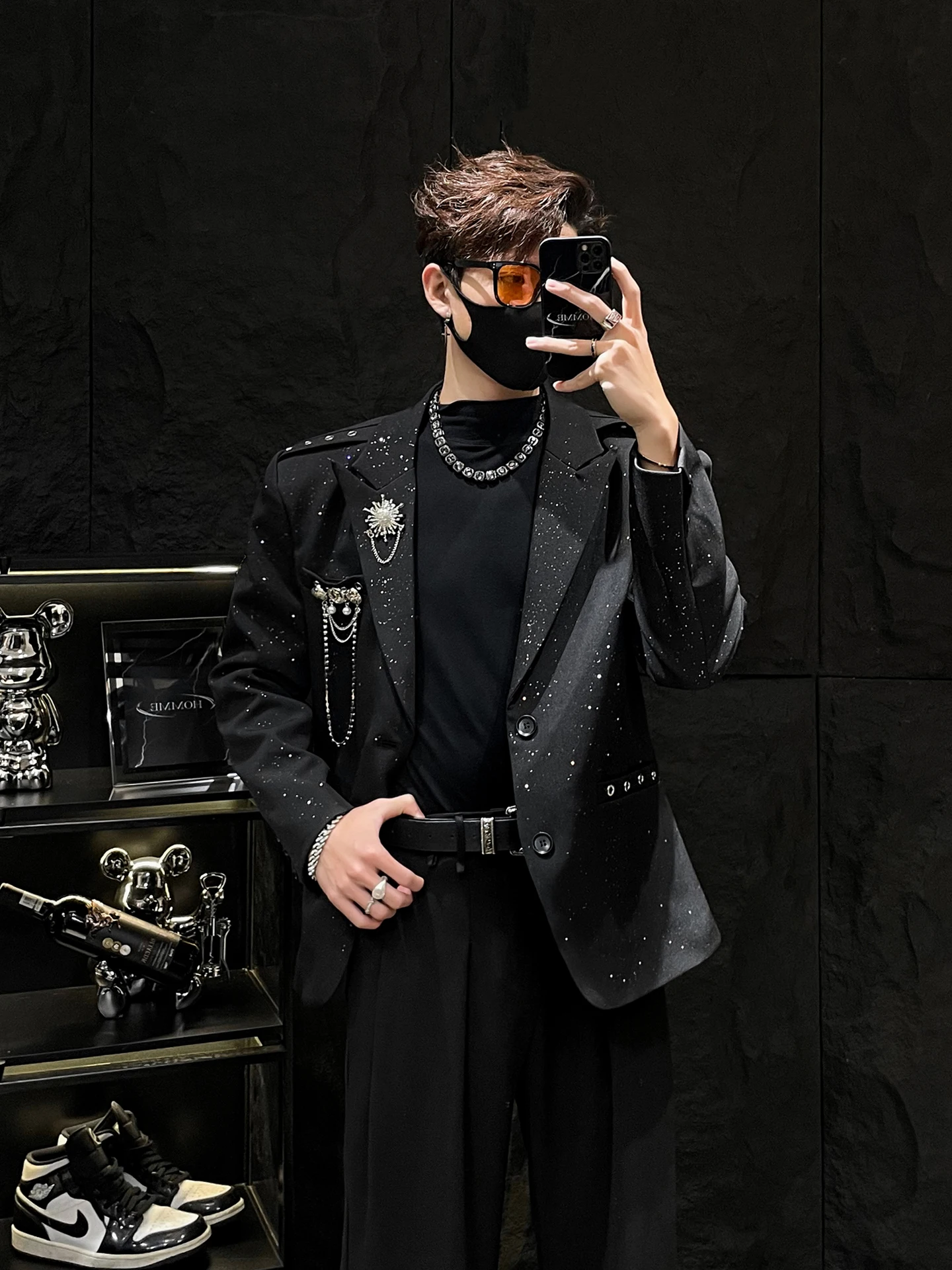 Мужской костюм Gold Stamp: модный повседневный костюм с наплечниками, трендовый китайский бренд, молодежный, с круглым подолом, длинный...
Мужской костюм Gold Stamp: модный повседневный костюм с наплечниками, трендовый китайский бренд, молодежный, с круглым подолом, длинный...