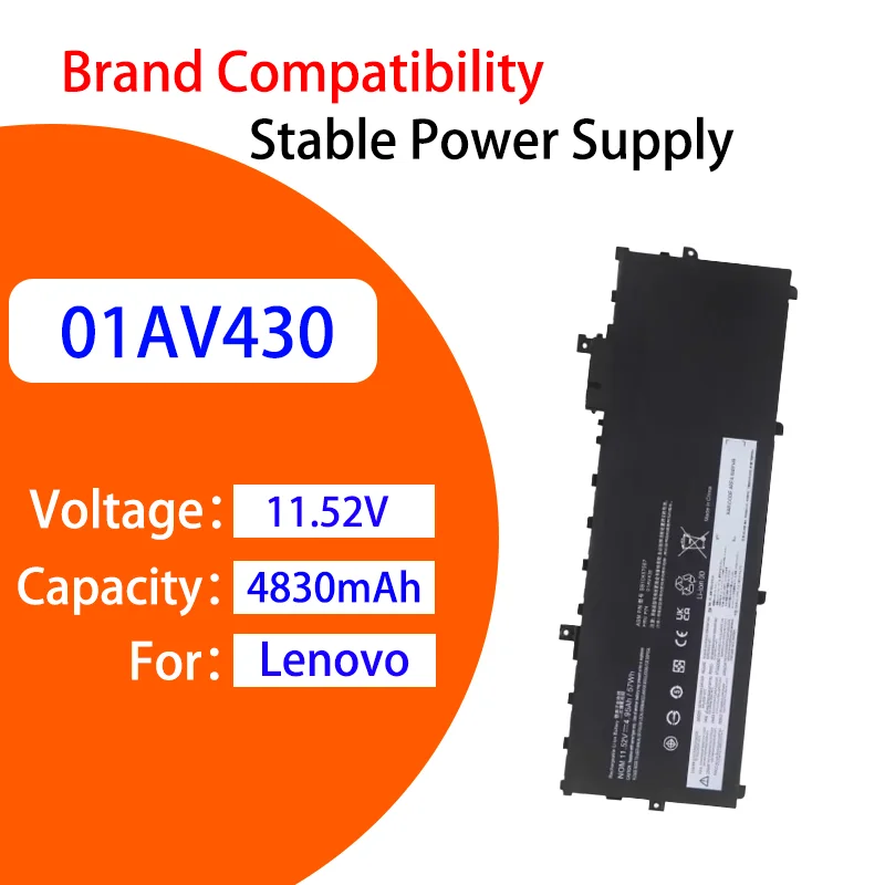 Reliable Replacement Laptop Battery For Lenovo SB10K97588 01AV431 01AV430 SB10K97587 X1 11.52V 4830mAh Durable Safe Battery
Reliable Replacement Laptop Battery For Lenovo SB10K97588 01AV431 01AV430 SB10K97587 X1 11.52V 4830mAh Durable Safe Battery