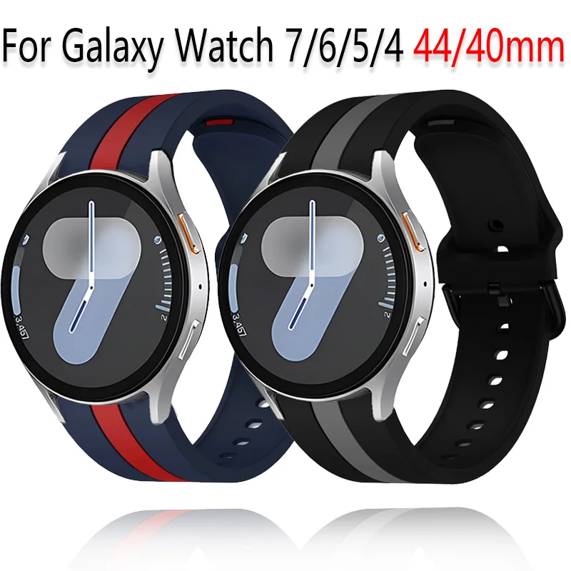 Силиконовый ремешок для Samsung Galaxy Watch 7/6/5/4 44/40 мм, оригинальный двухцветный браслет без зазоров для часов 5 Pro 45 мм 6/4 Classic
Силиконовый ремешок для Samsung Galaxy Watch 7/6/5/4 44/40 мм, оригинальный двухцветный браслет без зазоров для часов 5 Pro 45 мм 6/4 Classic